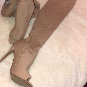 Peeptoe Thigh High Boots